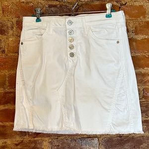 White Denim Mini Skirt